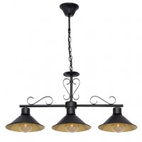 Distribuidor - Lâmpadas Diversas | Lâmpadas Rústicas | COLGANTE AZALEA 3XE27 NEGRO/ORO REGX86X20 CM Ref: 151093016